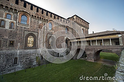 Castello Sforzesco Bridge, Milan Stock Photo